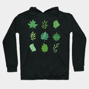 Little Leaves, Green Drawing Hoodie